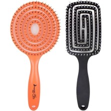 Esmo Home Professional Üç Boyutlu Saç Fırçası Turuncu ve Siyah