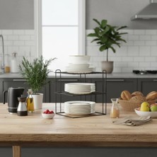 Esmo Home 3 Katlı Tabaklık Dolap Içi Düzenleyici Organizer Tezgah Banyo Tabak Bardak Düzenleme