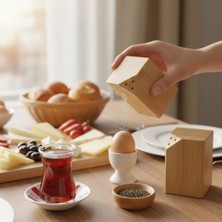 Esmo Home Doğal Bambu 2’li Tuzluk ve Karabiberlik Seti – Ahşap Baharatlık, Şık Masa Üstü Tuzluk Seti, Sağlıklı ve Dayanıklı Baharatlık