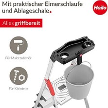 Esmo Home 8040307 Xxl Easyclix Emniyet Merdiveni, 5 Adım, 235 CM/130 mm