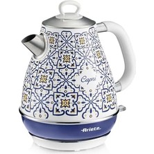 Esmo Home Ariete Capri Elektrikli Su Isıtıcı 1,7 Litre Kettle 2869/0C - Paslanmaz Çelik Gövde, Handmade Decoration, 2000 Watt, Otomatik Kapanma, 360° Kablosuz Taban