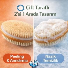 Esmo Home Sırt ve Vücut Temizleme Fırçası - 2 Taraflı Sert & Yumuşak Lifli, Bambu Uzun Saplı (43CM), Ölü Deri ve Gözenek Temizleyici, Pürüzsüz ve Canlı Cilt Için Ideal