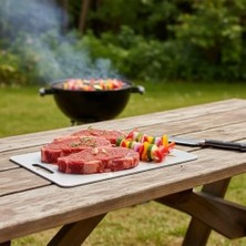 Esmo Home Paslanmaz Çelik Kesme Tahtası – Antibakteriyel, Koku Tutmaz, Çizilmelere Dayanıklı, Hijyenik Mutfak Kesim Panosu