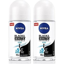 Esmo Home Kadın Roll On Deodorant & Invisible Pure 48 Saat Anti-Perspirant Koruma (50 Ml) (2 Paketi)
