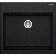 Esmo Home LX-535 Riva S Tezgah Üstü Tek Göz Granit Eviye Siyah