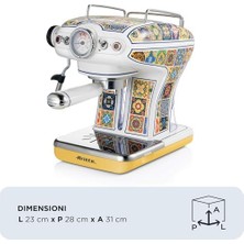 Esmo Home Ariete Positano Espresso Kahve Makinesi 1389/1P - Maxi Cappuccino Cihazı, Süt Köpürtme Başlığı, 850 Watt, 0,9 Litre Çıkarılabilir Su Tankı, Çıkarılabilir Damlama Tepsisi ve Bardak Tutucu