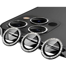 Esmo Home 11 Pro ile Uyumlu Taşlı Kamera Lens Koruyucu Çerçeveli Koruyucu Siyah
