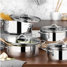 Esmo Home Aryıldız Solo 8 Parça Çelik Tencere Seti