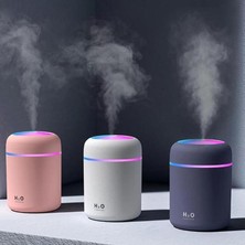 Esmo Home Hava Nemlendirici H2O Humidifier Ortam Nemlendirici Işıklı Buhar Makinesi Aroma Difüzörlü Araç Içi, Oda Nemlendirici (Karışık Renk Beyaz, Gri, Pembe)