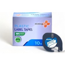 Yenibağ Letratag Etiket Muadili 12 mm x 4 mt Plastik Beyaz 10 Lu Paket