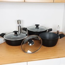 Esmo Home Serenk Excellence 7 Parça Granit Tencere Seti