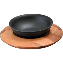 Esmo Home Lava Döküm Yuvarlak Kase, Çap 14 Ahşap Altlıklı - Lv As 167