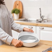 Esmo Home Deconox Katlanabilir Pratik Pirinç, Mercimek Süzgeci | Yer Kaplamayan Katlanır Süzgeç – Geniş ve Kullanışlı Tasarım (30X25X15,5 Cm)