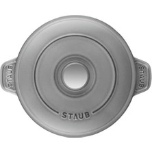 Esmo Home Staub La Cocotte Kapaklı Döküm Servis Tabağı, Gri