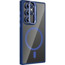 Esmo Home Galaxy S24 Ultra ile Uyumlu Kılıf Standlı ve Kamera Lens Hediyeli M-Safe Şarj Özellikli Cns Etro Kapak - Siyah