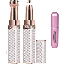 Esmo Home 2 Başlıklı Şarjlı Işıklı Kaş Bıyık Tüy Alma Kadın Epilasyon Aleti ve Mini Parfüm Şişesi