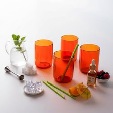 Esmo Home Deconox 4'lü Renkli Borosilikat Cam Bardak Seti - 290 ml Isıya Dayanıklı Modern Su, Meşrubat ve Kahve Yanı Bardağı - Kurşunsuz Ekolojik (4 Adet) (Amber (Bal Rengi) - 4 Adet)