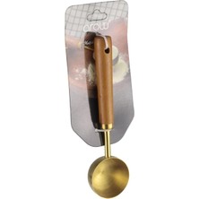 Esmo Home 30 ml Ahşap Saplı Gold Ağızlı Ölçü Kaşığı - Mutfak ve Restoran Kullanımına Uygun, Asmak Için Delikli Lüks Ölçü Kaşığı