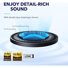 Esmo Home By Space Q45 Aktif Gürültü Engelleyici Kulaklık, Gürültüyü%98’e Kadar Azaltır, 50 Saat Kullanım Süresi, Uygulama Kontrolü, Ldac, Net Aramalar, Bluetooth 5.3, Mavi
