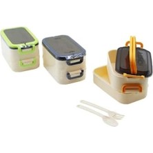 Esmo Home Jouis Beslenme Kutusu 1200 ml 2 Katlı Bölmeli Bpa'sız Pp Plastik Sefer Tası ve Beslenme Çantası - Lunch Box, Çatal Kaşık Dahil Okul Beslenme