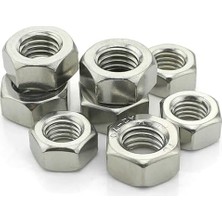 Yenibağ Fastener Inox Paslanmaz M6 Somun A2K(304) DIN:934 (50 Adet)