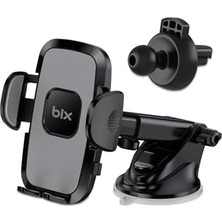 Esmo Home Bix Bxch7 Uzayabilen ve Ayarlanabilir Cam Torpido ve Havalandırma Için Çift Fonksiyonlu Araç Içi Vantuzlu Telefon Tutucu Siyah