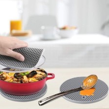 Esmo Home Yuvarlak Silikon Nihale/kalbur Altlığı – Isıya Dayanıklı, Kaymaz, Çok Amaçlı Mutfak ve Tezgâh Koruyucu, Karışık Renk