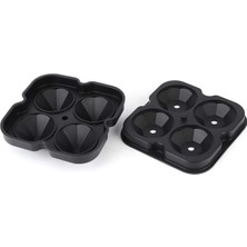 Esmo Home Elmas Şekilli Silikon Buz Kalıbı, 4'lü Set, Lüks Kalite