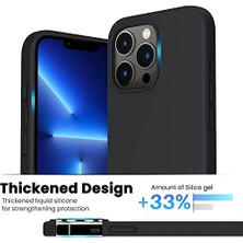 Esmo Home 13 Pro 6.1 Inç ile Uyumlu Ince Sıvı Silikon Kılıf, 3 Katmanlı Yumuşak Iç Astar, Tam Kaplamalı Darbe Emici Koruma, Esnek Mat Tasarım – Siyah