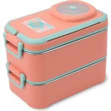 Esmo Home Uzspace 1200 ml Iki Kat Dört Bölme Paslanmaz Çelik Lunch Box Yeni Nesil Sefer Tası-Sos Kaseli MODEL-FFLBOX8023 (Turuncu)