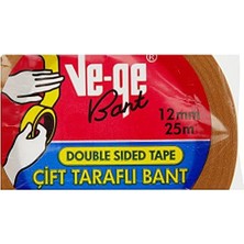 Esmo Home Ve-Ge Çift Taraflı Bant - Askılı, 12 mm x 25M