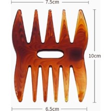 Esmo Home Gmn-2 Geniş Dişli Çift Taraflı Tarak, Kahverengi Desenli, Saç Örgüsü ve Kıvırcık Saçlar Için, 10CM x 7.5cm