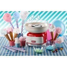 Esmo Home Ariete Party Time Pamuk Şeker Yapma Makinesi Kırmızı 2973/00 - Cotton Candy Machine, 450 Watt, Toz Şeker Veya Sert Şekerlerle Uyumlu, 4 Koni ile Pratik Kullanım, Kolay Temizleme