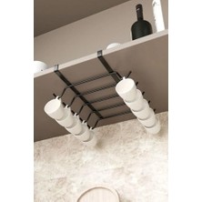Esmo Home Orret Home Dolaba Asılabilir Metal 10 Kancalı Fincan ve Kupa Askısı Organizeri – Mutfak Dolap Içi Kupa Askılığı, Fincan Askı Aparatı, Tezgah Altı Bardak Düzenleyici, Siyah Metal Askı