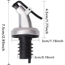 Esmo Home Şık Krom Görünümlü Yağ Şişesi Damlalık Başlığı, Sızdırmaz Tasarım, 2'li Set