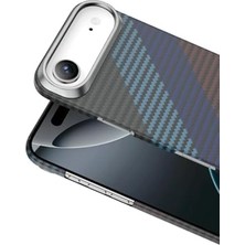 Esmo Home - 17 Air ile Uyumlu Kılıf Yatay Renk Desenli Kevlar Karbon Woven ile Uyumlu - Siyah