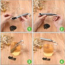 Esmo Home Vicloon Çay Demlik Paslanmaz Çelik, 2 Parça Ince Örgü Çay Sopa Gevşek Çay (Detoks Çayı, Darjleeg Çay, Mate Çay)