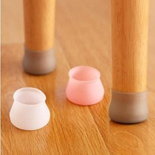 Esmo Home 8 Adet Silikon Masa ve Ayağı Için Kaydırmaz Çizdirmez Fonksiyonlu Yıkanabilir Mobilya Çorabı Koruyucusu Gri