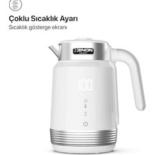 Esmo Home Xenon Smart Akıllı Kettle Paslanmaz Çelik Çift Katmanlı Mobil Uygulama Kontrollü Dijital Dokunmatik Otomatik Kapanma Hızlı Kaynatma Kolay Temizlik Kaçak Akım Korumalı Su Isıtıcı 1.7 Lt (Beyaz) X7102