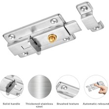 Esmo Home 2'li Kapı ve Pencere Kilidi, Paslanmaz Çelik, Anahtarsız Butonlu Güvenlik Kilidi, Kolay Montaj, Dayanıklı Yapı