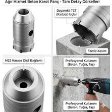 Esmo Home Beton Buat Duvar Delme Aleti, Adaptörsüz, Metal, 65 mm Çapında, Inşaat ve Tadilat Için