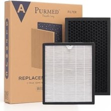 Esmo Home Purmed Levoit Vital 100S Uyumlu Hepa + Karbon Filtre | Yüksek Verimli 3 Katmanlı Yedek Filtre