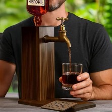 Esmo Home Bk Gift Ahşap Gövdeli Retro Musluklu Içecek Dağıtıcı | Bar Aksesuarı | Erkeklere Hediye | Babaya Hediye