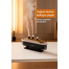 Esmo Home Gemi Tasarımlı Aromaterapi Difüzör | LED Işıklı Hava Nemlendirici | Uzaktan Kumandalı | 4/8 Saat Zamanlayıcı | Otomatik Kapanma | Dekoratif Gece Lambası