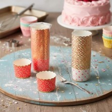 Esmo Home Deconox Kalp Desenli 25'li Muffin ve Cupcake Kalıbı - Asorti Renkli (Kırmızı/beyaz) Kağıt Kek Kapsülü