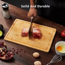 Esmo Home Promosyonca Bambu Steak Sunum Tahtası, Kesme Tahtası, Kalın Bambu, Farklı Ebatlarda (30X20X1.2 Cm)