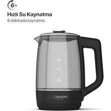 Esmo Home Xenon Smart Akıllı Kettle Paslanmaz Çelik Mobil Uygulama Kontrollü Otomatik Kapanma Hızlı Kaynatma Kolay Temizlik Kaçak Akım Korumalı LED Işıklı Cam Hazneli Su Isıtıcısı 1.7 Lt (Siyah) X7103
