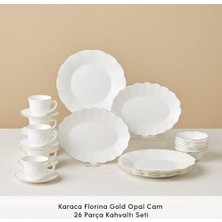 Esmo Home Karaca Florina Gold Opal Cam 26 Parça 6 Kişilik Kahvaltı Takımı
