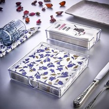 Esmo Home 2'li Lilack Kristal Peçetelik Seti - Kare ve Dikdörtgen Peçeteler Için Şık Tasarım