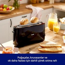 Esmo Home Philips Daily Collection Uzun Yuvalı Ekmek Kızartma Makinesi, Buz Çözme Modu, 8 Kızartma Ayarı, Uzun Yuvalı, Siyah, HD2590/90